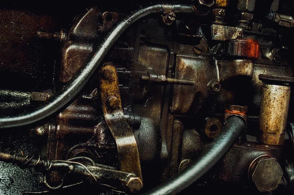 Detalle Motor Diesel Sucio —  Fotos de Stock