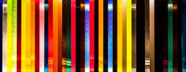 light through Stack of different colours Cast Acrylic Sheet clipart