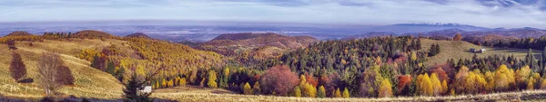 Colinas Temporada Otoño Pueblo Fantanele Condado Sibiu Montañas Cindrel 1100M — Foto de Stock