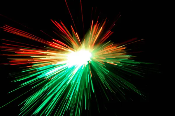 Effet Explosion Lumière Fibre Optique Flou Mouvement — Photo