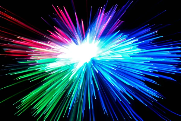 Optische Vezel Licht Explosie Effect Bewegingsvervaging — Stockfoto