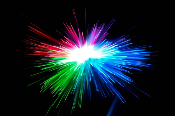 Optical Fiber Light Explosion Effect Motion Blur — Stock Photo, Image