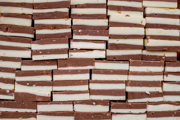 Slices White Dark Chocolate — Stock Photo, Image