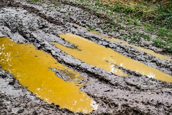 Sporen Van Auto Modder — Stockfoto