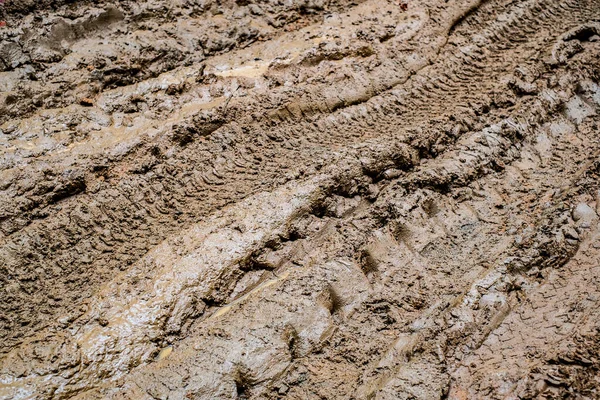 Spår Bilar Leran — Stockfoto