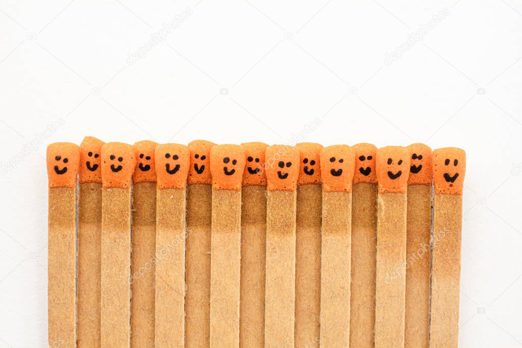matchsticks on a white paper