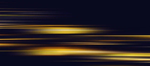Yellow Light Trails Black Background — Stock Photo, Image