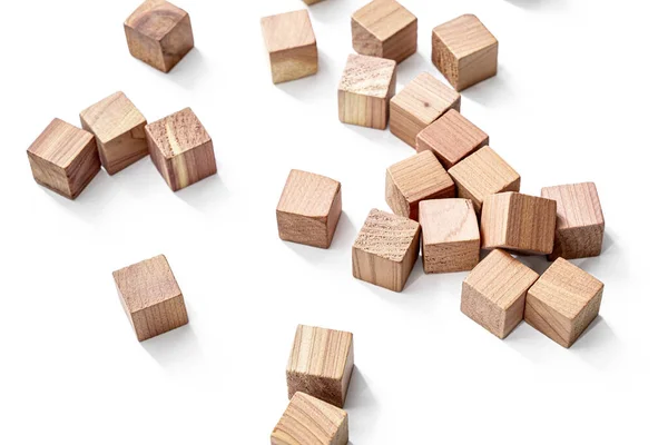 Cubes Jouets Bois Sur Blanc — Photo