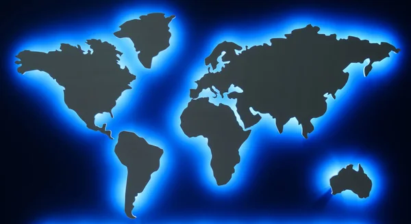 world map with back led lights