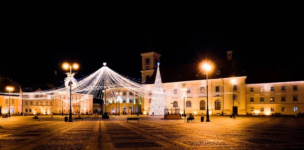 Sibiu City Romênia Dezembro 2020 Vista Panorâmica Praça Grande Cidade — Fotografia de Stock