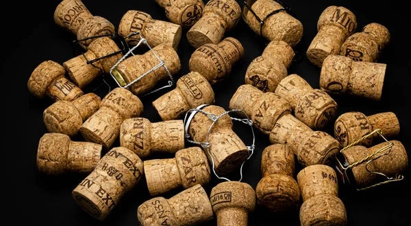 Sibiu Stadt Rumänien Januar 2020 Gebrauchte Korken Aus Verschiedenen Champagner — Stockfoto