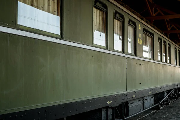 Ruse City Bulharsko Října2017 Staré Nepoužívané Retro Vlakové Lokomotivy Vagóny — Stock fotografie