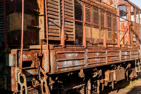 Ciudad Ruse Bulgaria Octubre 2017 Viejas Locomotoras Tren Retro Desuso — Foto de Stock