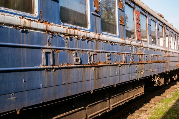 Ville Ruse Bulgarie Octobre 2017 Anciennes Locomotives Wagons Rétro Désaffectés — Photo