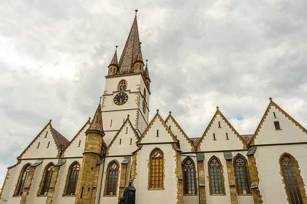 Sibiu Roemenië Juli 2021 Saint Mary Lutheran Cathedral Sibiu Stad — Stockfoto