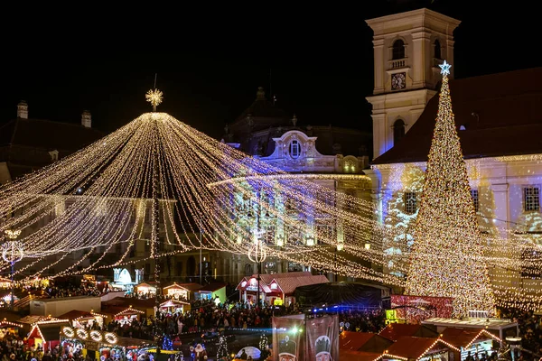 Sibiu Rumania Noviembre 2019 Mercado Tradicional Navidad Centro Histórico Sibiu — Foto de Stock