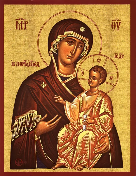 Neamt County Romania Joulukuu 2020 Icon Madonna Jumalan Äiti Maria — kuvapankkivalokuva