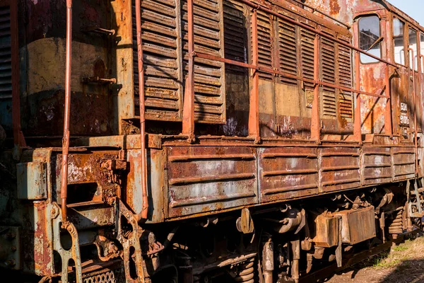 Ruse City Bulgaria October 2017 Old Disused Retro Train Locomotives — Stock Photo, Image