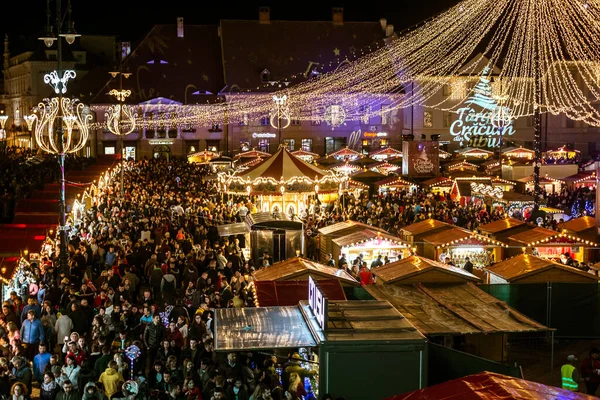 Sibiu Rumania Noviembre 2019 Mercado Tradicional Navidad Centro Histórico Sibiu — Foto de Stock