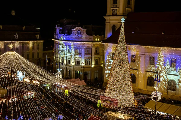 Sibiu Rumania Noviembre 2019 Mercado Tradicional Navidad Centro Histórico Sibiu — Foto de Stock