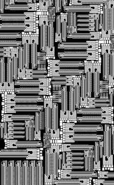 Yüksek teknoloji konsepti için soyut elektronik devre kartı dokusu. Siyah arkaplanda dijital anakart tasarımı izole edildi