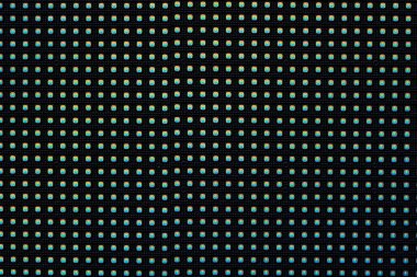 Parlak bir LED ekranın makro fotoğrafı, LCD Ekranı Kapat Piksel Izgarasını Göster
