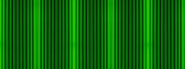 Canlı yeşil kadife perdeler, dikey pileli, zengin, dokulu bir zemin oluşturuyor. Perdeler eşit aralıklarla ve gösterişli kumaşlarını aydınlatan hafif bir parıltıyla..