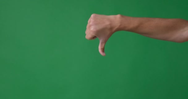 Tangan memberikan jempol ke bawah gerakan — Stok Video