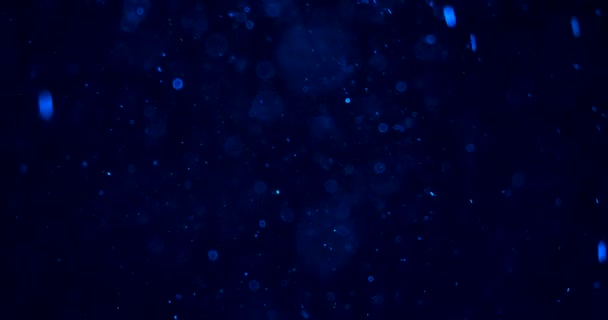 Flottant bleu bokeh lumière et particules de poussière — Video