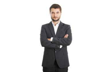 katlanmış ellerle garantili iş adamı