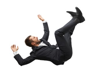 falling and screaming businessman clipart