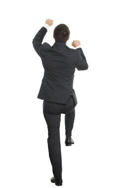 adam kadar beyaz duvara tırmanma