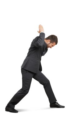 yorgun işadamı ağır boşaltmak holding