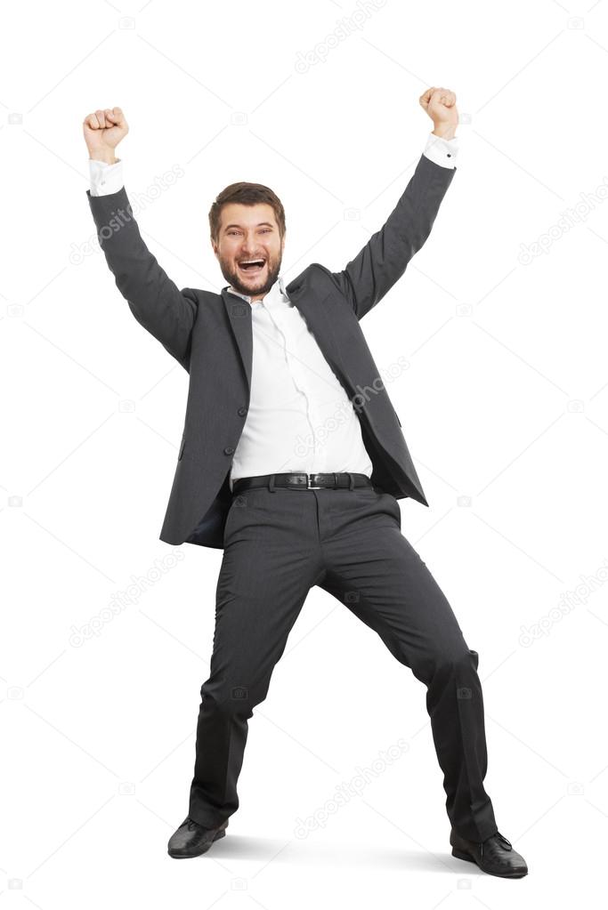 happy laughing businessman