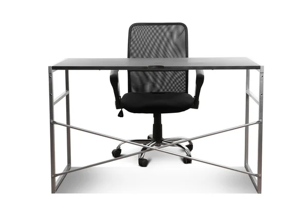 Tavolo e sedia neri isolati — Foto Stock