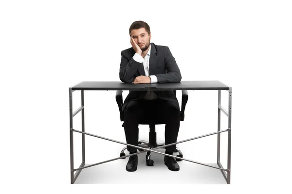 Stanco uomo d'affari seduto — Foto Stock