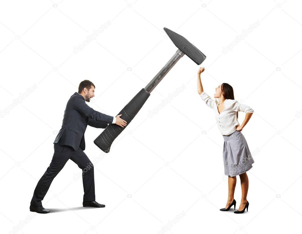 angry man and screaming woman