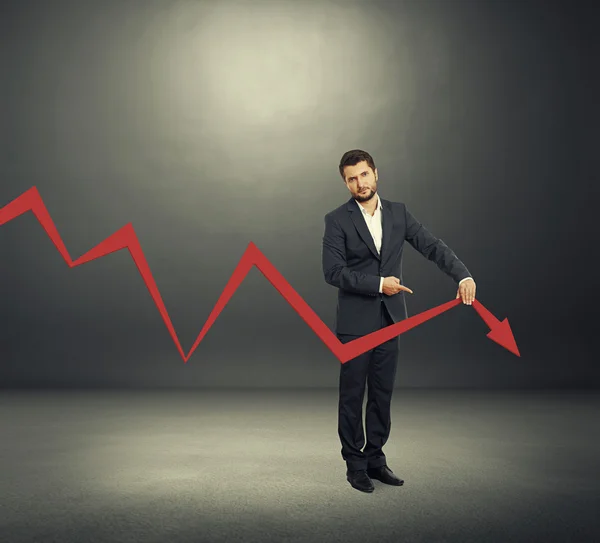 Broker holding graph — Stock Photo, Image