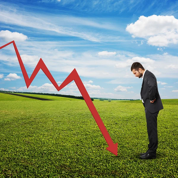 Grafiği bakarak memnun adam