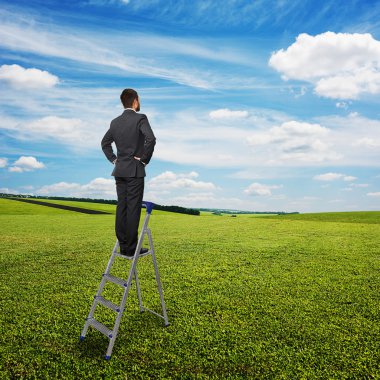 man standing and looking forward clipart