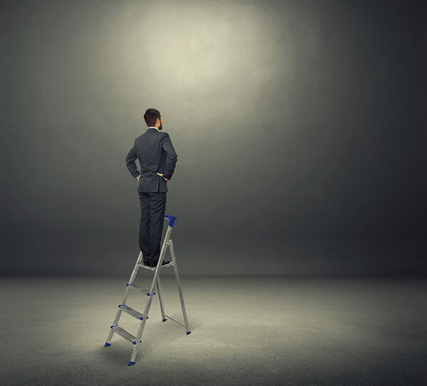 man standing on the stepladder