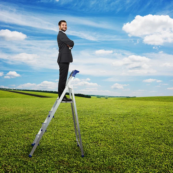 Pleased businessman standing — Stock Photo, Image