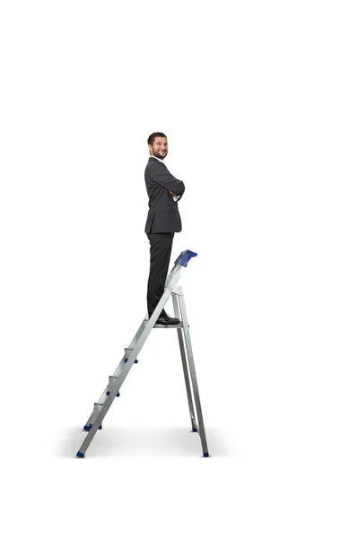 Sonriente hombre de negocios sobre blanco — Foto de Stock