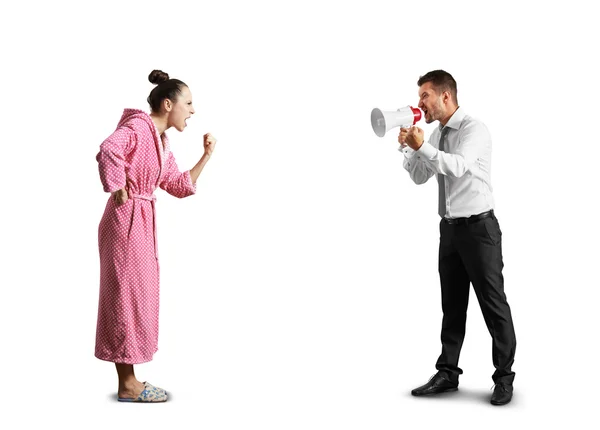 Hombre enojado y mujer gritando — Foto de Stock