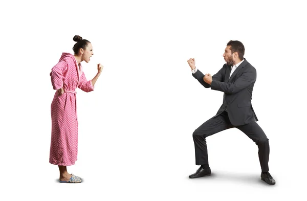 Fight between wife and husband — Stock Photo, Image