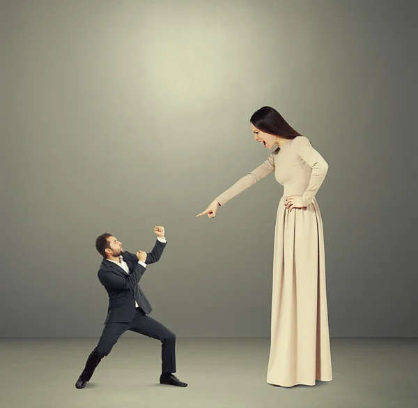 Small man waving his fists — Stock Photo, Image