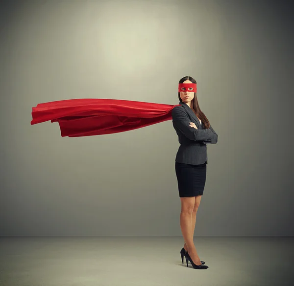 Frau als Superheldin verkleidet — Stockfoto