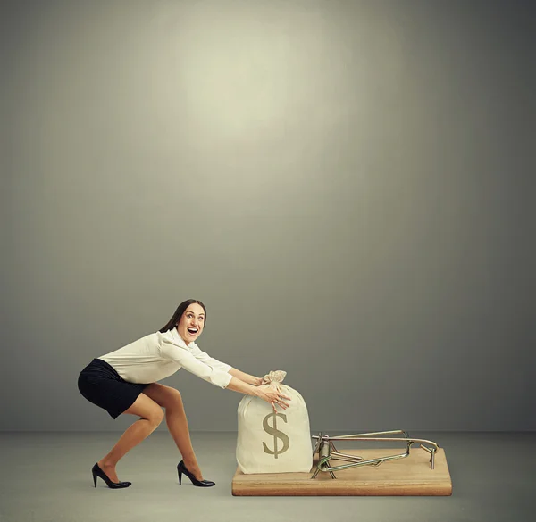 Woman in formal wear reaching her arms — Stock Photo, Image