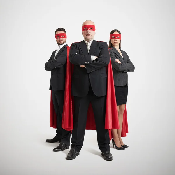 Three superheroes in formal wear — Stock Photo, Image