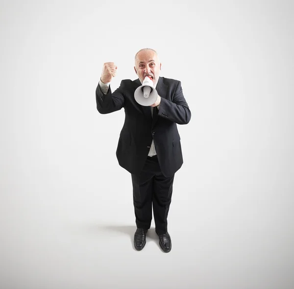 Screaming senior businessman — Stock Photo, Image